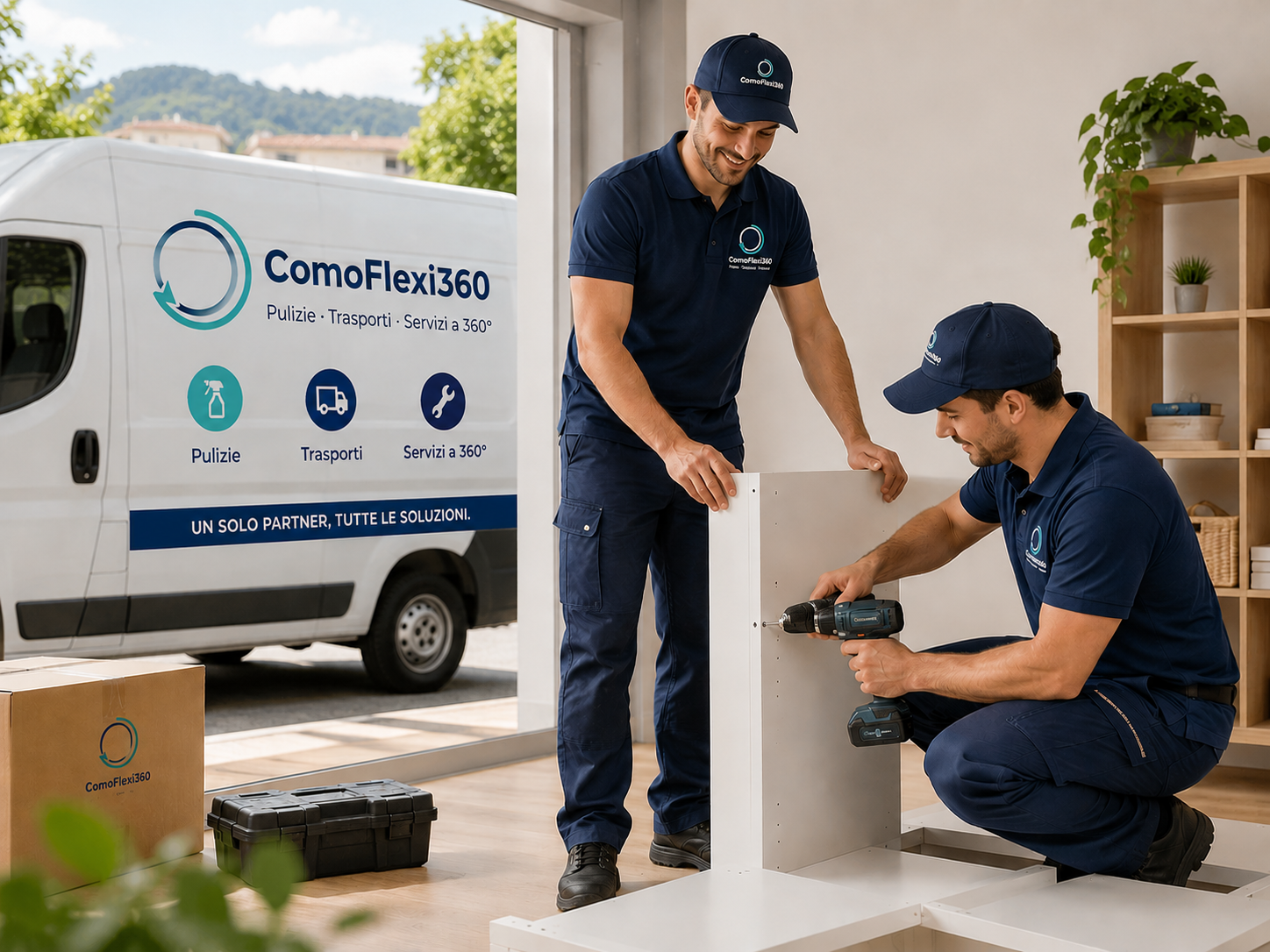 Team multiservizio al lavoro
